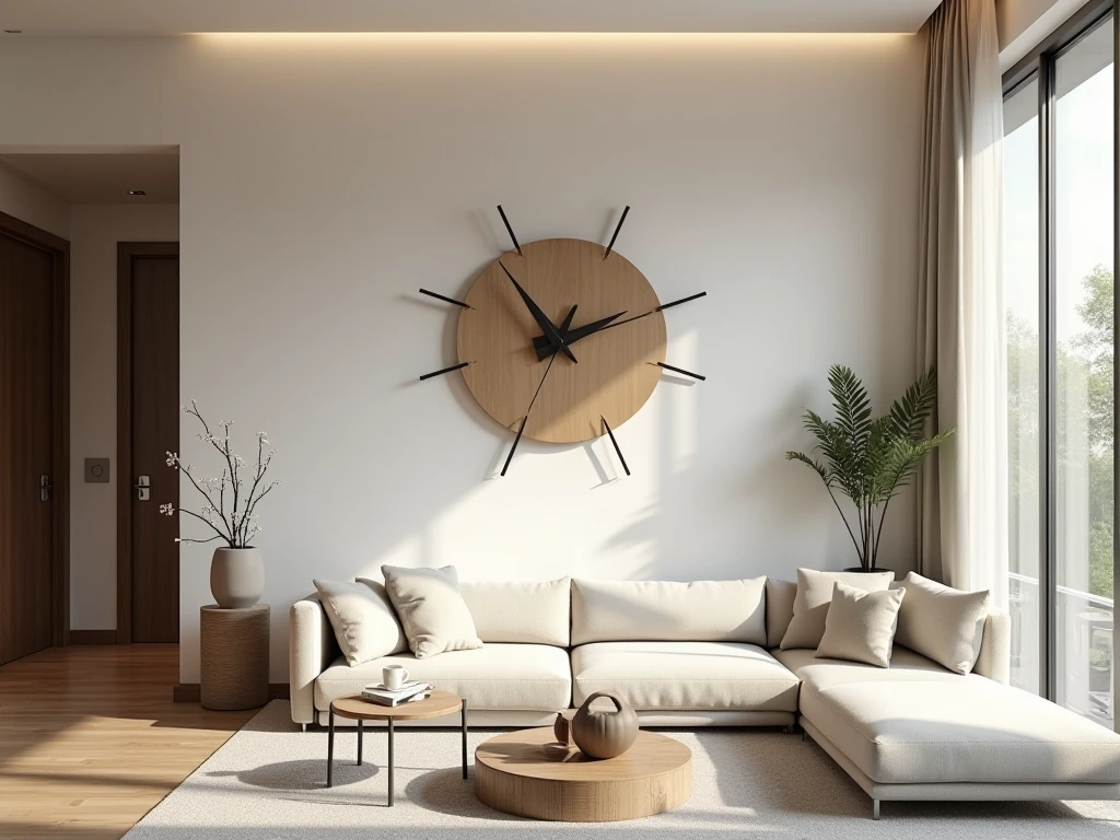 Reloj decorativo en espacio moderno